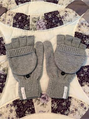 Unisex Gray Young Living brand Convertible Mittens - Cozy Fingerless Gloves